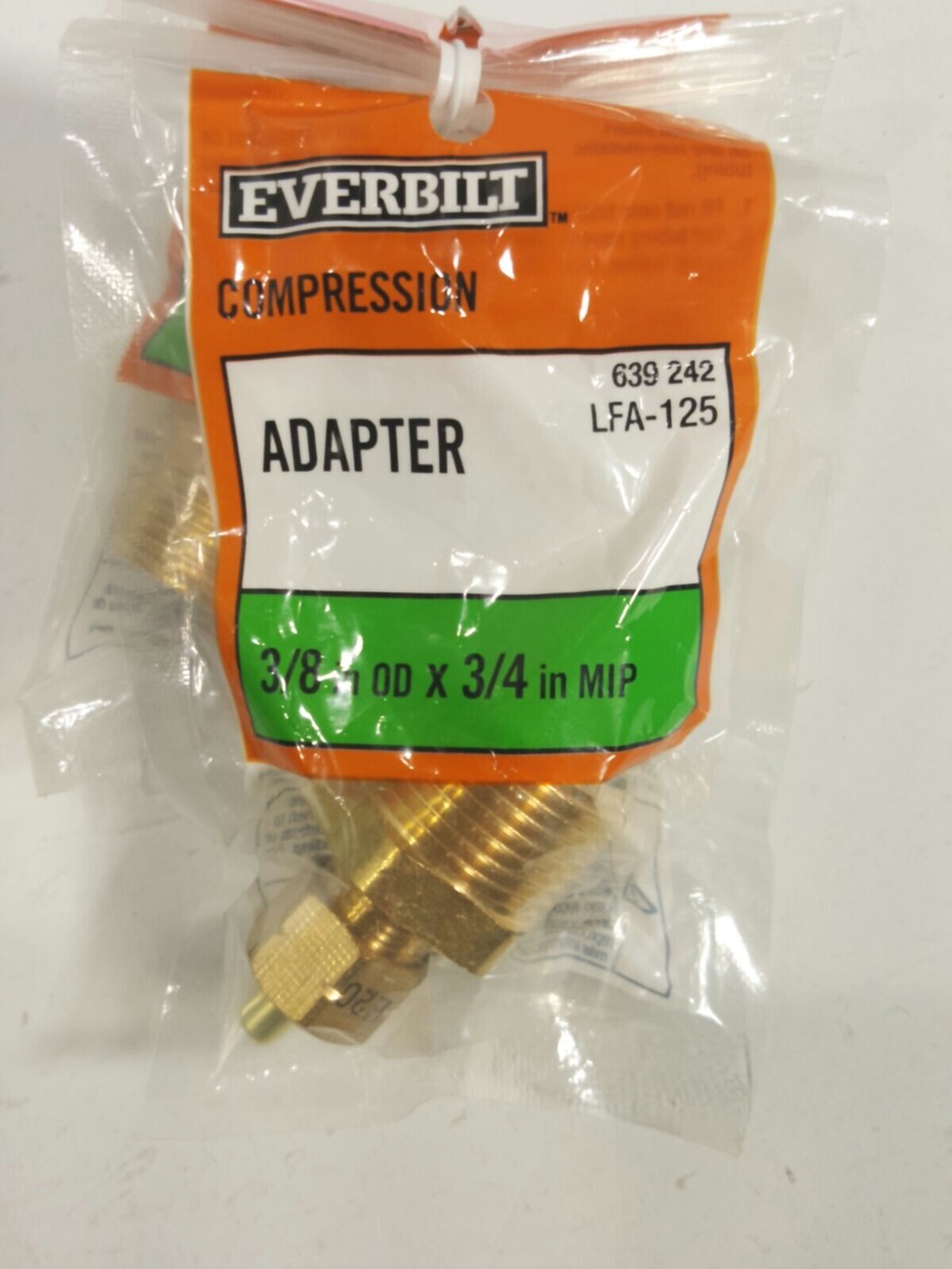 Lotto Di 2 Raccordi A Tappo In Ottone Everbilt 3/8 Pollici Compressione LFA-105