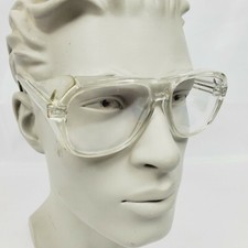 Vtg 1985 Crews Clear Safety Glasses C58 Z87 W Side Shields 147MM Nerd Dweeb