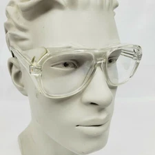 Vtg 1985 Crews Clear Safety Glasses C58 Z87 W Side Shields 147MM Nerd Dweeb