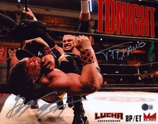 Brian Cage & Texano Jr. Signed 11x14 Photo BAS COA Lucha Libre AAA Underground 8
