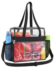 Clear PVC See Through Lunch Bag with Adjustable Shoulder Strap for Work Office