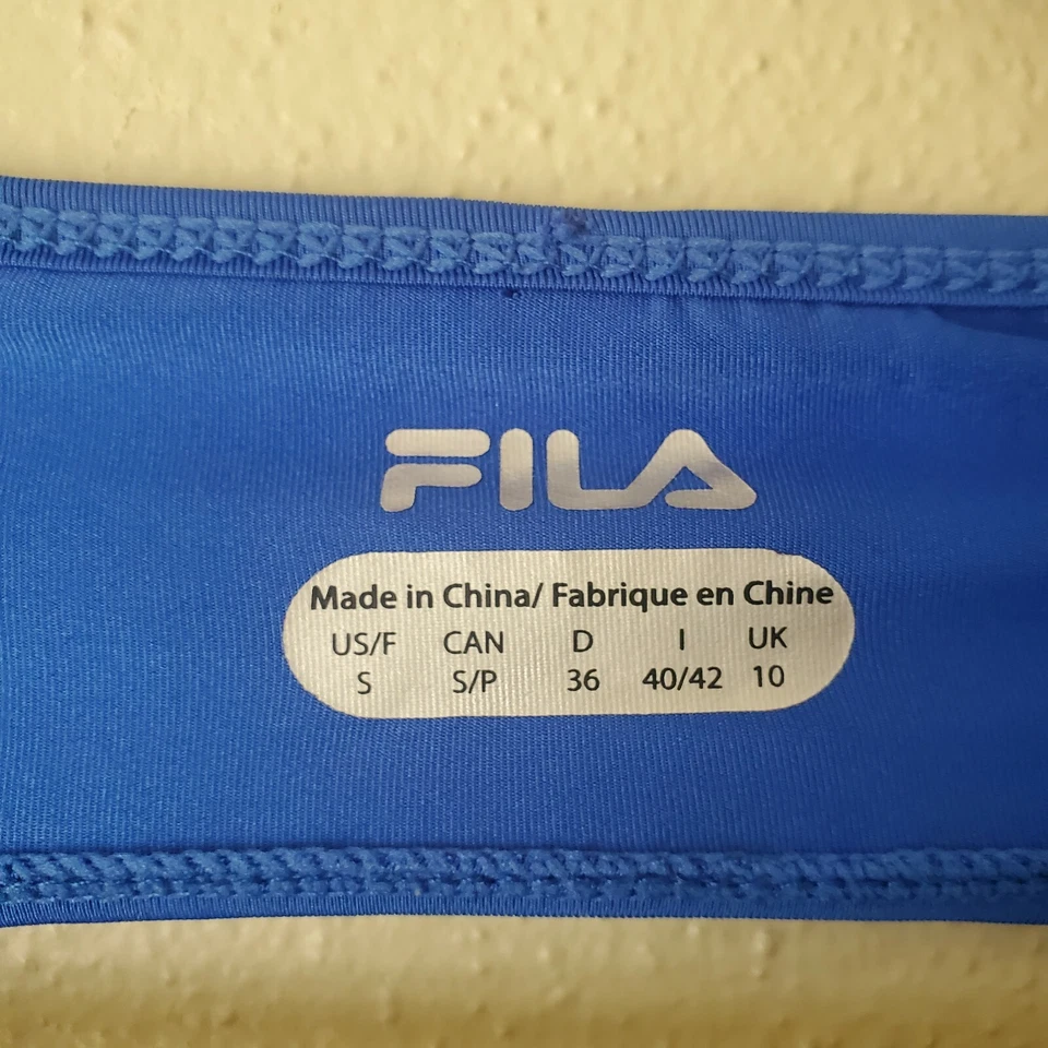 Женский спортивный топ Fila синий с искусственным запахом с открытой спиной для тренировок с длинным рукавом размер Small - Изображение 3 из 4