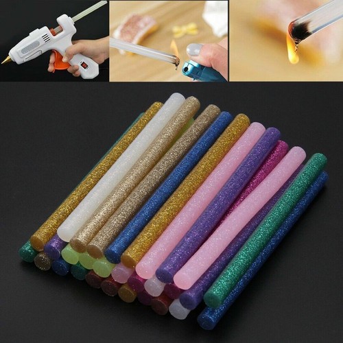 30x Glitter Hot Glue Sticks Melt Cartridges Art Assorted Bond Colours