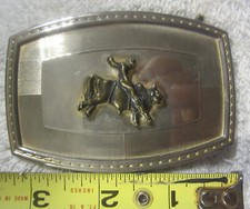 1 Cowboy Rodeo Bronco Busting Belt Buckle VTG bull VTG Western Americana