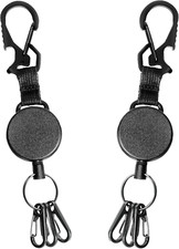 Retractable Keychain Heavy Duty - Retractable Key Holder Key Ring with Carabiner