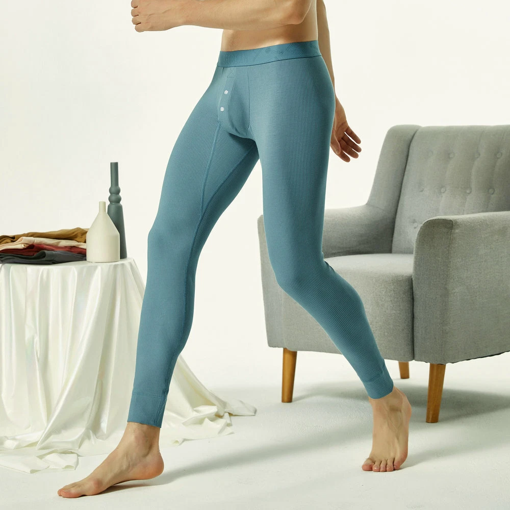 SEOBEAN THREAD Men's sexy Long johns Low Rise Thermal Underpants Leggings