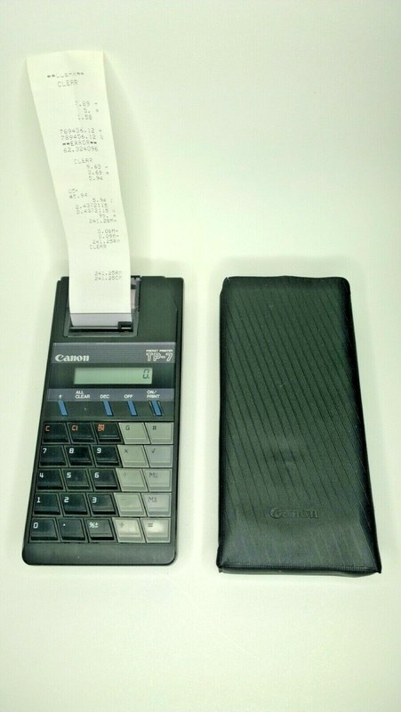 Black Canon TP-7 III Pocket Printer Calculator with Original Case, Works Great!