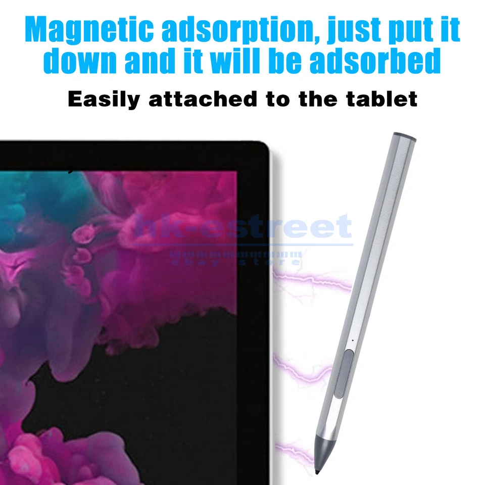 Stylus Pen For Microsoft Surface Pro 3/4/5/6/7 Go Book Studio Laptop Pen Silver - Image 2 of 4