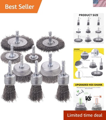 High-Speed Wire Cup & Wheel Brushes for Drills - Rust and Surface Preparation
