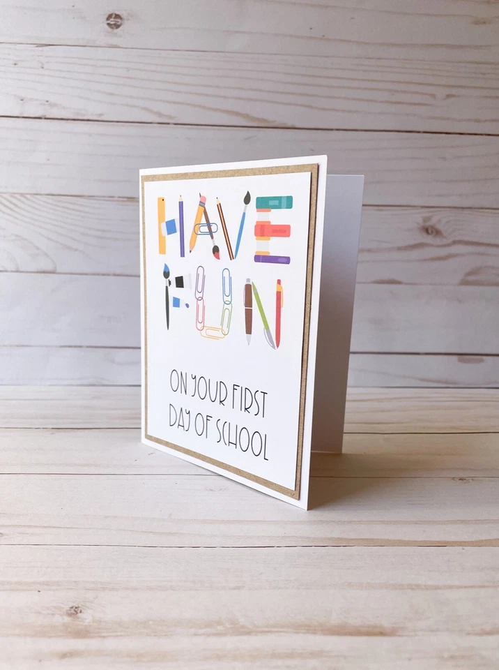 Good Luck At School Card-First Day of School Card-New Teacher Card-Handmade - Image 4 of 4