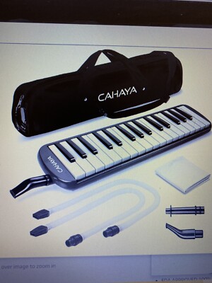 CAHAYA Melodica 32 Tasten Doppelröhren Mundstück Air Piano Keyboard in TRAGETASCHE.