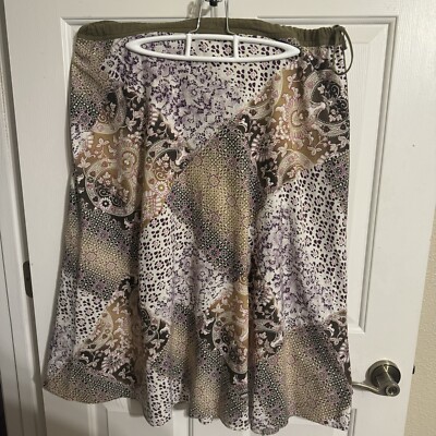 XHILARATION BRAND SKIRT-DRAWSTRING WAIST-SIZE XL-PAISLEY & BATIK PATTERN