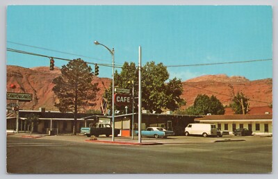 Canyonlands Motel Cafe Main Center Moab Utah UT Chrome Postcard Vtg Unposted