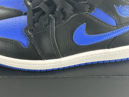 NIB Jordan 1 Mid 3Y (PS) Black Hyper Royal Blue White Sneaker Shoe 640734-068 - Picture 4 of 13