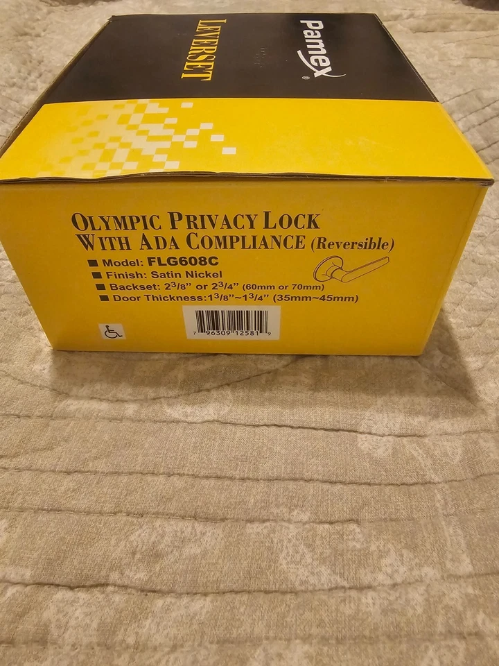 Palancas Pamex Cerradura de Privacidad Olímpica FLG608C Reversible Acabado Níquel Satinado Foto 2 de 3