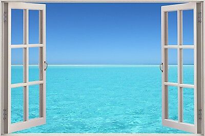 Self Adhesive Sea Beach Paradise Clear Water Wall Sticker Poster M12--517