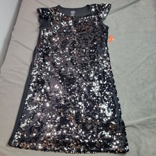Wonder Nation LG 10-12 Black Sequin Sleeveless Dress For Girls