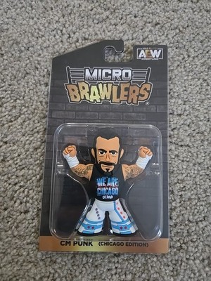 AEW Micro Brawlers CM Punk Chicago Edition Figure All Elite Wrestling