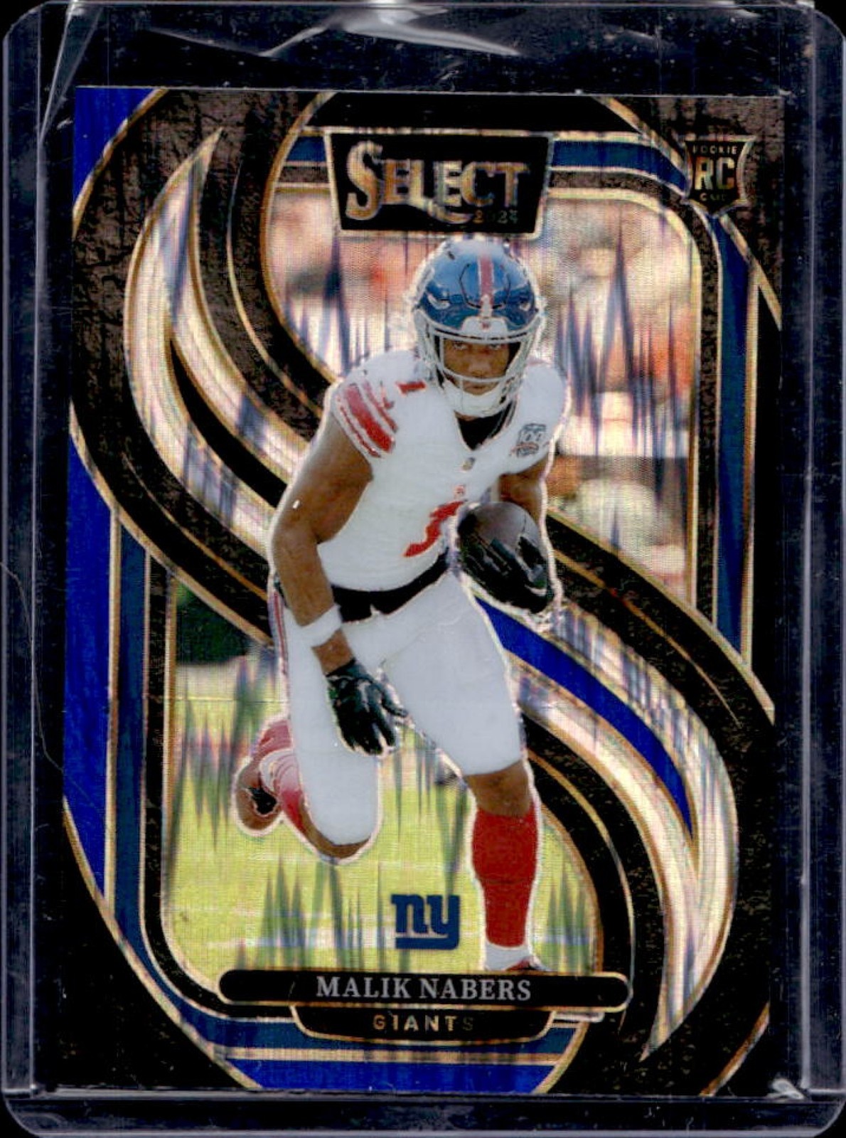 2024 Select Malik Nabers Premier RC Black and Blue Prizm Shock #116 Giants