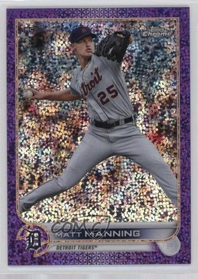 2022 Topps Chrome Purple Speckle Refractor /299 Matt Manning #57 Rookie RC 0gy1