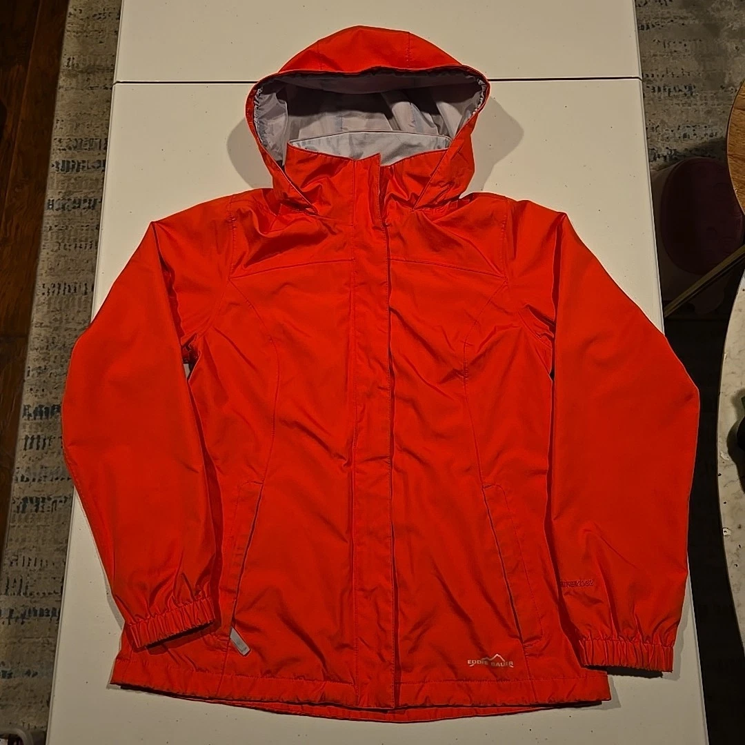 Eddie Bauer Weather Edge Waterproof Breathable Full Zip Jacket. Men's M, Red.