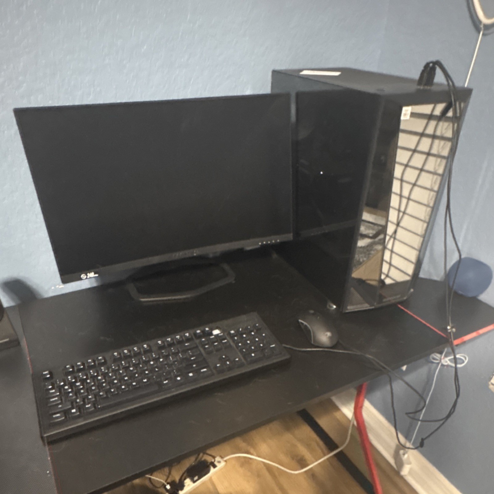 LG Black Tower Desktop Computer Setup with Monitor, Keyboard, and Mouse ...