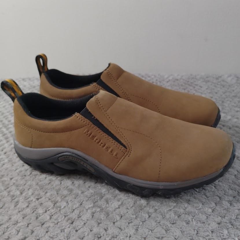 Merrell Jungle Moc Nubuck Shoes Mens Size 10 Brown Slip On Casual Outdoor Hiking