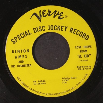 BENTON AMES: love theme from ''el cid'' / a farewell to arms VERVE 7'' Single