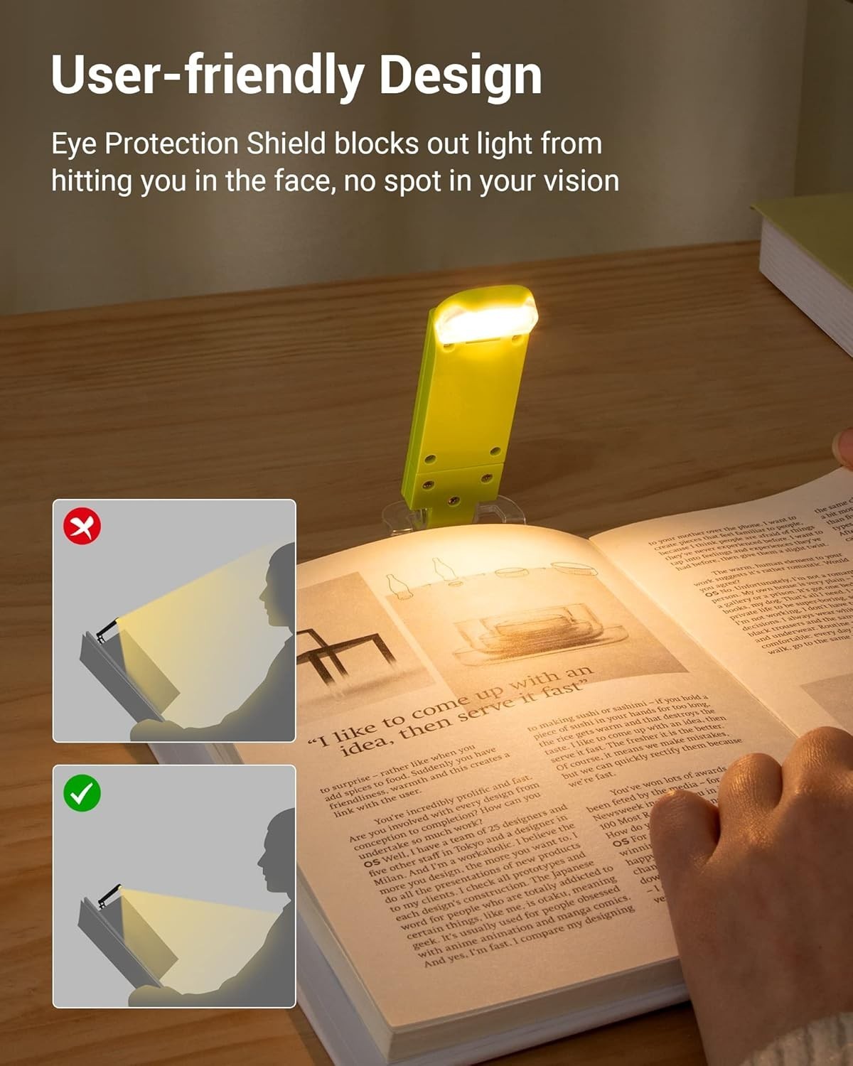 USB Rechargeable Book Reading Light with Clip, LED Clip on Book Light for Rea...