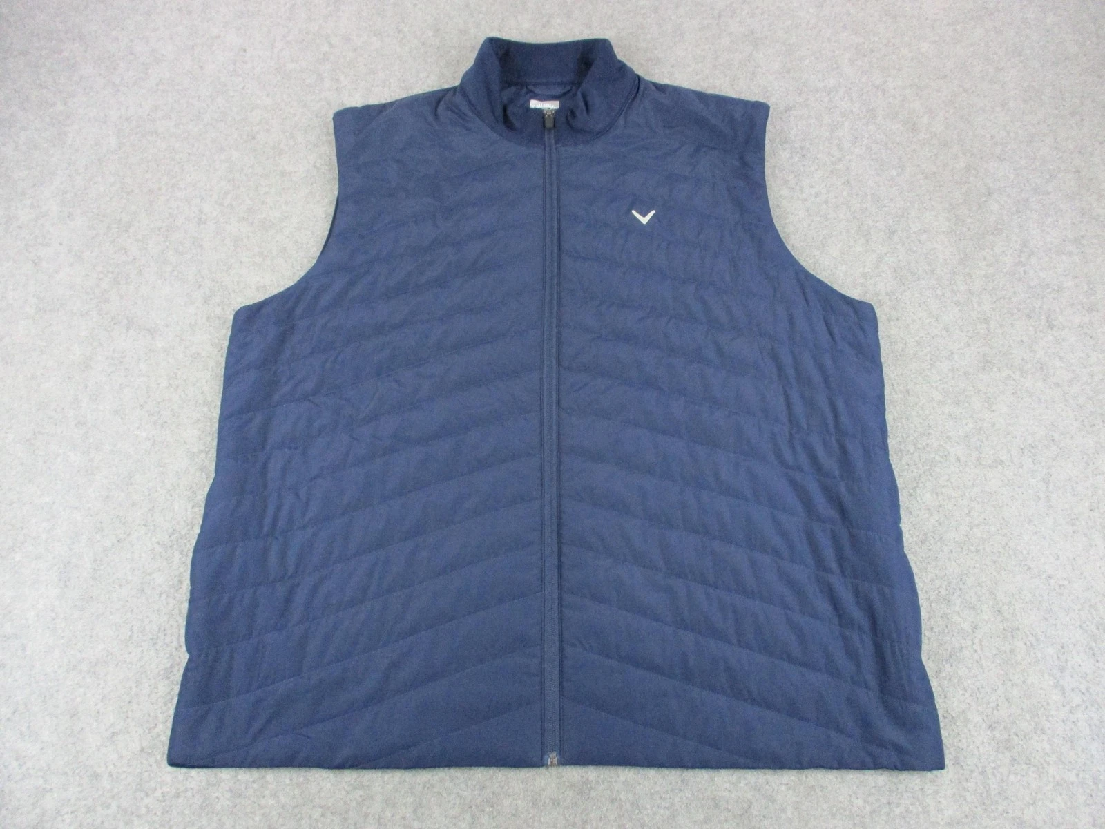 Callaway Vest Mens 2XL Blue Quilted Insulated Full Zip Padded Collared Golf