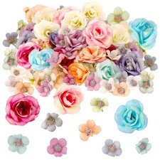 174 Pcs Fake Mini Flowers for Crafts Small Silk Artificial Fabric Flowers Bul...