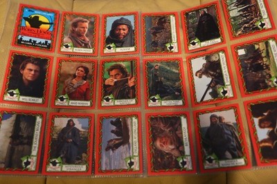 ROBIN HOOD PRINCE OF THIEVES 1991 TOPPS KOMPLETTSATZ 88 TRADING CARDS + STICKER