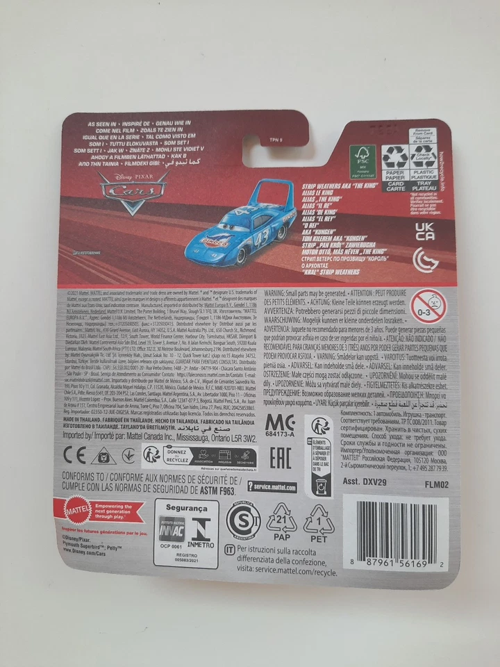 CARS Disney pixar THE KING IL RE nr. 43 2021 mattel scala 1/55 NOVITÀ maclama - Immagine 2 di 4