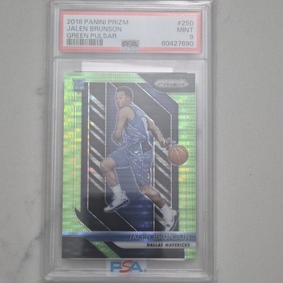 2018-19 Panini Prizm #250 Jalen Brunson Green Pulsar RC /25 PSA 9 Mavs