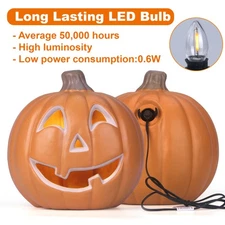 10" Halloween Pumpkin Jack O' Lantern Light Up Pumpkins w、Waterproof  Cord Plug