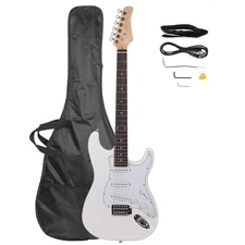Solid Body Full-Size 39 Inch ST Electric Guitar Basswood for Beginner Kit