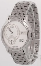 Glashutte Panomatic Date 39mm SILVER Automatic Stainless 90-01-02-02-14 BOX 3