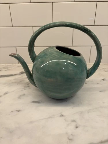 VTG STANGL POTTERY - # 3510 BALL PITCHER / WATERING CAN - GREEN - USA RARE FIND!