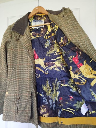 Ladies Joules Green Tweed Field Coat Mrtoad Shooting Hunting Jacket UK 14 LARGE - Picture 4 of 7