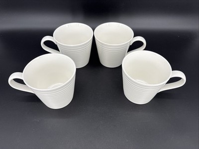 Royal Doulton Gordon Ramsay Maze White Porcelain Coffee Mugs Set Of 4 New