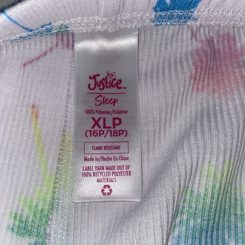Justice Girls Pajamas Sz XL 16P/18P Tropical Graphic Top Shorts 2 Piece Set NEW - Picture 11 of 11