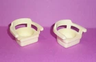 VINTAGE Fisher Price Little People White Captain Chairs DOT backs