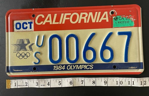 Original California 1984 Olympics LA Games Collectible License Plate