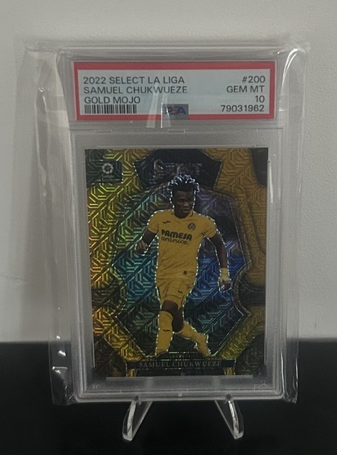 Samuel Chukwueze /10 Gold Mojo 2022 Panini Select La Liga Villarreal PSA 10 Pop1