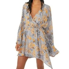 NWT Free People Teegan Sky Combo Retro Floral Dress 