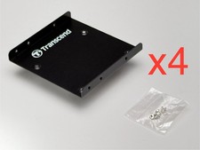 Lot of 4x Transcend Drive Adapter Bracket 2.5" to 3.5"  Black  SSD  HDD