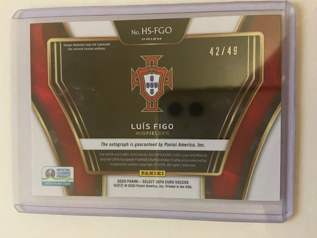 2020 PANINI SELECT (COOPER PRIZM) /49 LUIS FIGO, READ AD ABOUT CARDS!!!! - Image 2 of 4