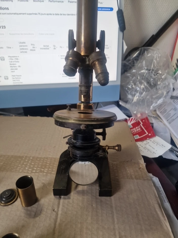 Microscope Leitz  Wetzlar  / 3 objectifs / 1 Oculaire  1920 n° 62084 - Photo 3/4