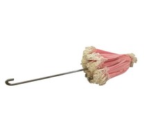 Vintage Wonderful Mauve Pink Cotton Ruffled Doll 12 Parasol w Metal Handle