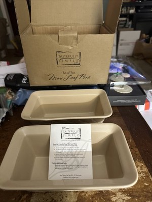 2 Tastefully Simple MINI LOAF PANS Basket Weave Design Tan New Ships Immediately